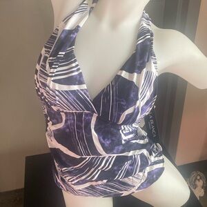 La Blanca Halter Style Tankini Top Swimsuit Separates Sz 4 Small New 4/25